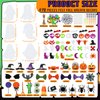 Moucuny 36 Sets Halloween Felt DIY Ghost Kits Halloween Craft Kit Ghost Hanging Ornament Halloween Party Favor Decoration for Indoors Outdoors Classroom Activities Supplies