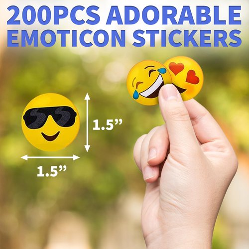 Playbees Emoticon Stickers - 2 Rolls - Kids' Party Favors, Game Prizes, Novelty Toys, Wall Decor, Scrapbooking, Girly Collections, Arts and Crafts