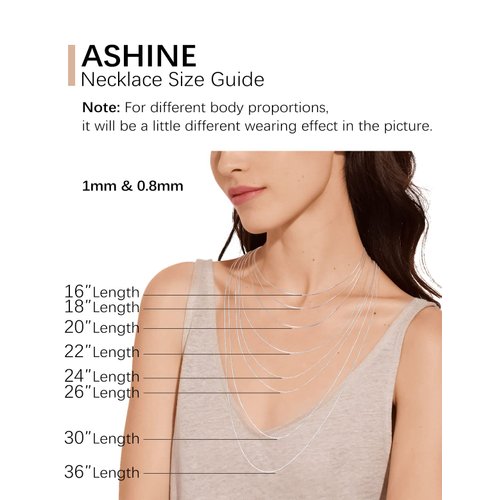 ASHINE Sterling Silver Chain Silver Chain for Men Chain Necklace Silver Chain Necklace for Women Mens Silver Chain Valentine (1mm Box Chain Lobster Clasp 17 Inches)