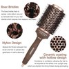 FIXBODY Hair Brush, Round Brush for Blow Drying, Curling, Styling, Nano Thermal Ceramic & Ionic Tech, Boar Bristle, 3.3 inch, 2 inch Barrel, for Women, Volume & Shine, Brown, Hair Brush for Thick Hair