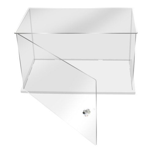 IDAFSA Clear Acrylic Display Case,Display Box Stand with White Base,with Door, Dustproof Protection Showcase for Collectibles Memorabilia Figurines ,12 Size Options (8x8x8 inch; 20x20x20cm)
