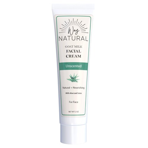 Way Natural Goat Milk Face Cream - Goat Milk Lotion, Unscented - 77% Organic, Real Goat Milk Moisturizer/Face Cream - Natural Lotion for Women & Men - Face & Body Lotion, Goat Milk Cream - 2oz Tube