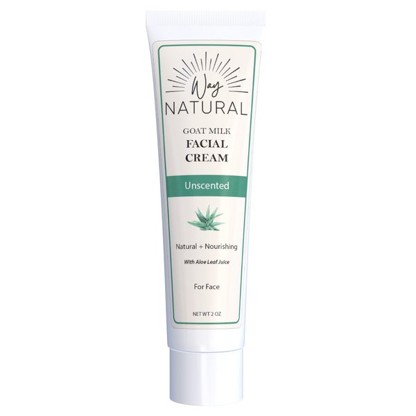 Way Natural Goat Milk Face Cream - Goat Milk Lotion, Unscented - 77% Organic, Real Goat Milk Moisturizer/Face Cream - Natural Lotion for Women & Men - Face & Body Lotion, Goat Milk Cream - 2oz Tube