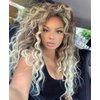 GNIMEGIL Long Ash Blonde Wigs for White Women Ombre Blonde Curly Wig Wavy Synthetic Wig Brown Dark Roots 80s Wigs Halloween Costume for Women
