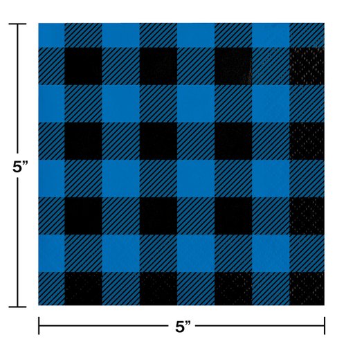 Blue Buffalo Plaid Beverage Napkins, 16 ct