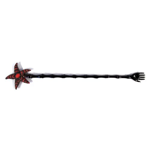 LX Hand Painted Back Scratcher Dark Red Starfish Bird 18"