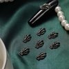 50Pcs Halloween Nail Charms Skeleton Hand Nail Charms 3D Nail Art Rhinestone Metal Nail Charms for Women Nail Art Supplies Accessories for Halloween Holiday Manicure Art Decoration Crafts