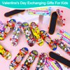 28 Pack Prefilled Valentines Cards for Kids Finger Skateboards Classroom Exchange Gifts for Student, Valentines Finger Sports for Boy Girl Valentines Party Favors Class Prizes Goodie Bag Stuffers