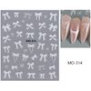 Bow Nail Stickers for Nail Art Bow Nail Decals 3PCS Self-Adhesive 5D Embossed White Pink Bow Tie Nail Art Design Stickers Supplies Gel Nail Stickers for Women Girls DIY Manicure Nail Art Decorations