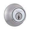 Kwikset 660 Deadbolt Deadbolt Lock, Satin Chrome Round Exterior Keyed Front Entry Door, Single Cylinder Dead Bolt