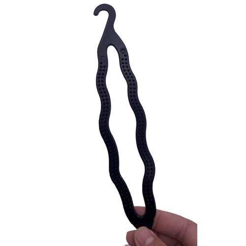 6PCS Black Plastic Bun Maker Curler Double Hook Hair Styling Crooked Hairpins Donut Bun Head Hair Twist Braid Hairdressing Tool Elegance Updo Hairstyles for Women Lady Girls