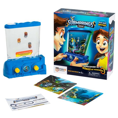 CLAWSOME! Submarings Handheld Water Game | Retro Mini Ocean Ring Toss STEM Toys for Adults, Girls & Boys Ages 6-12