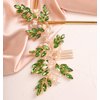 Xerling Green Rhinestones Emerald Hair Comb Vintage for Wedding Brides Pearl Hair Piece Accessory Bridal Head Piece (Emerald A)