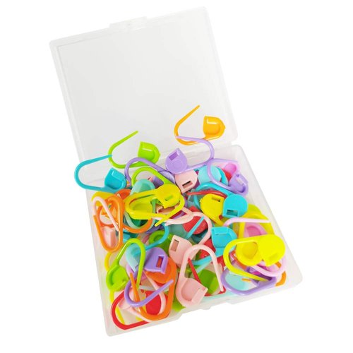 JOSDIOX 60 Pcs Stitch Markers Knitting Crochet Locking Stitch Needle Clip Counter 10 Colors Punto de ganchillo de bloqueo marcadores de Pun (Color Ship Randomly)