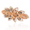 Sankuwen Floral Rhinestone Hairpin Luxury Crystal Flower Hair Barrette Clip (Champagne)