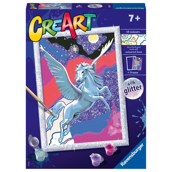 Ravensburger Powerful Pegasus Paint by Numbers Kit for Kids - 20267 - Painting Arts and Crafts for Ages 7 and Up