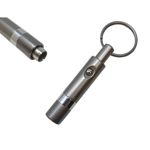 Prestige Import Group - Push Button Cigar Punch Cutter with Key Chain - Color: Gun Metal Gray