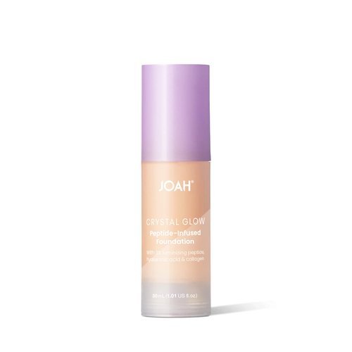 JOAH Crystal Glow Peptide-Infused Foundation, 2-in-1 Multitasking Korean Makeup with Blurring Face Primer, Luminizer, Hydration & Skin Defense for a Flawless Finish, 1.01 Oz, Fair Neutral