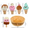 Cute Plushies for Emotional Support – Sundae Therapy Ice Cream Plush Set– Cute Plush Toy Gifts for Girlfriend - Food Plushies for All Ages - Funny Gifts for Women - Includes 5 Dolls & Carrying Basket