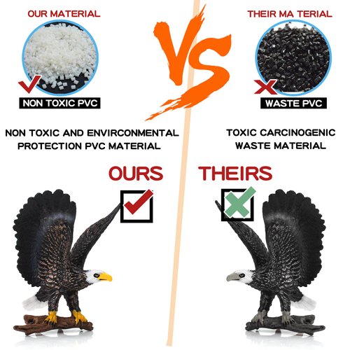 GAICOM Wild Life Woodland Jungle Animal Figure Playsets 8 PCS Bald Eagle White - Tailed Deer Squirrel Red Fox Rabbit Owl Action Figure Toys for Boys Girls Kids