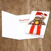 Scooter Cats Holiday Card Pack / 25 Animal Humor Greeting Cards With Envelopes/Funny Scooter Cat Santa Hat Design Featuring Christmas Message Inside