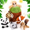 7 Pieces Dog Squeaky Toys Squeaky Hide and Seek Activity Puppy Chew Toys Plush Dog Toy Plush Stuffing Woodland Friends Stuffing with Squeakers for Small Medium Dogs Puppy Pets (Cute,Small)