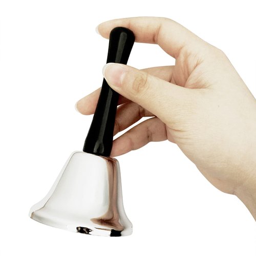 Hand Bell, 1 Pack Silver Call Bell with Handle, Call for Pets, Patient Hand Bell, Child Bell, Wedding Bell, Dinner Bell