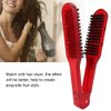 Clamp V-Shaped Hair Straightening Brush - Double-Sided Anti-Static Styling Comb for Hairstyling - Hairdressing Tool for Women, Men, Home and Barber Shop (Red)
