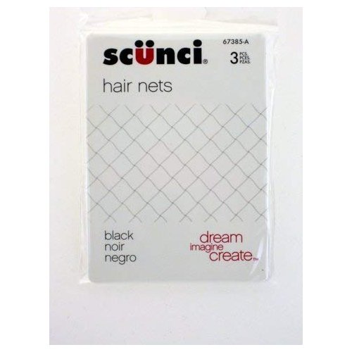 Scunci Black Hair Nets - 3 Pcs.