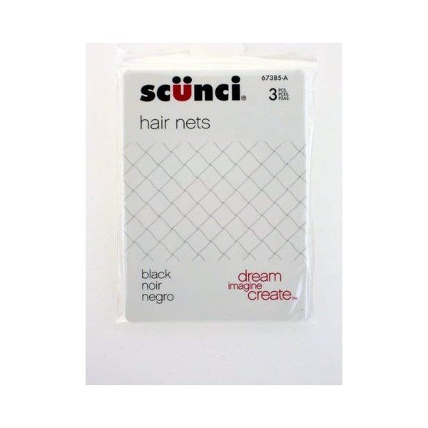 Scunci Black Hair Nets - 3 Pcs.
