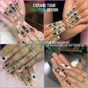 90Pcs Green Nail Rhinestones 6 Shapes Emerald Green Cute Nail Gems Flatback Heart Rhinestones K9 Glass Stones Nail Art Diamonds Crystals jewels Nail Charms for Arylic Nails Face Eyes Makeup DIY Crafts