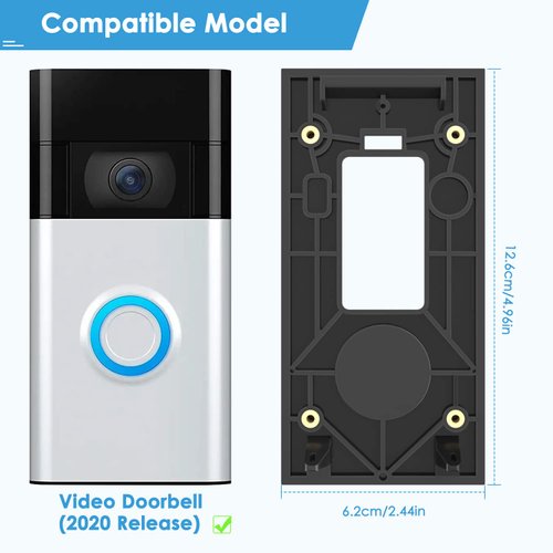 KIMILAR No-Drill Adhesive Mount for RlNG Video Doorbell (2nd Generation - 2020 Release), Mounting Bracket Accessories for Houses Apartments Office...