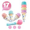 Toy Chef Ice Cream Shop Playset, Pretend Play Ice Cream and Cones, Ice Cream Toys for Kids, Dessert Play Set for Kids, Play Kitchen Accessories for Girls and Boys