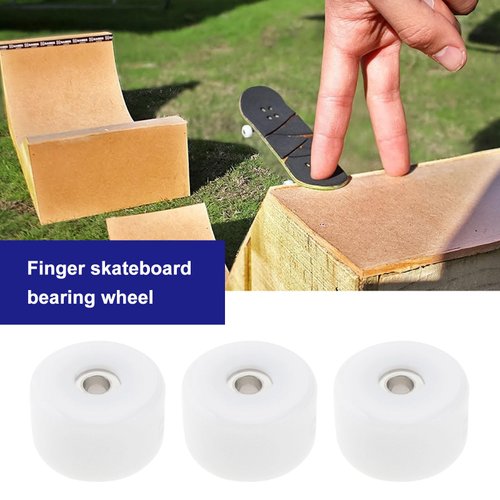 ECSiNG 8Pcs Polyurethane CNC Fingerboard Bearing Wheels Professional Mini Skateboard Ball Bearing Wheels for Wooden Fingerboard White 7.5x5.2mm
