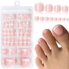 Lifextol 240pc Press on Toenails for Women Toe Press on Nails French Tip Toe Nail Press ons with Adhesive Tabs, Glue on Fake Toe Nail Tips False Acrylic Toenails Press ons Artifitial Fake Toenails-B