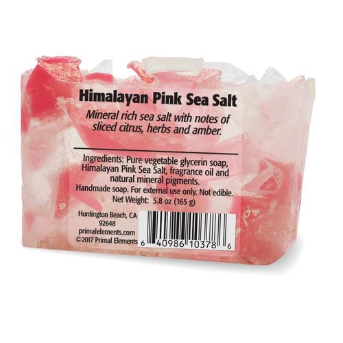 Primal Elements Glycerin Bar Soap | Helps All Skin Types, Sensitive, Oily & Dry Skin | NO PARABENS, VEGAN, GLUTEN FREE, 100% VEGETABLE BASE - (Himalayan Pink Sea Salt)