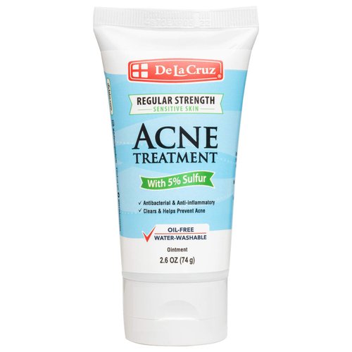 De La Cruz 5% Sulfur Ointment - Cystic Acne Treatment for Face and Body - Daily 10 Min Spot Treatment Mask - Safe and Effective Game Changing Hormonal Acne Treatment that Clears Up Pimples 2.6oz Tube