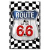 Printed Electrical Outlet with matching Wall Plate - Checkered Flag Route 66