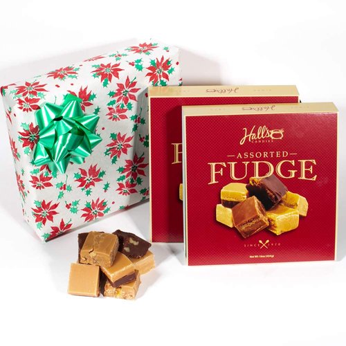 Christmas Poinsettia - Assorted Fudge Gift Box - Hall's Candies