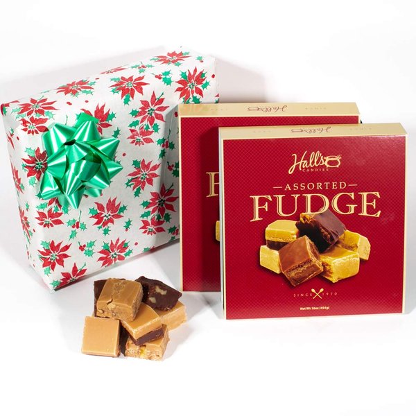Christmas Poinsettia - Assorted Fudge Gift Box - Hall's Candies