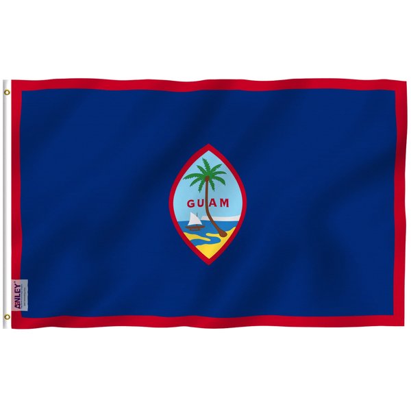 ANLEY Fly Breeze 3x5 Feet Guam Flag - Vivid Color and Fade Proof - Canvas Header and Double Stitched - Guamanian Flags Polyester with Brass Grommets 3 X 5 Ft