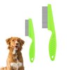 2 Packs Pet Hair Comb, 2 in 1 New Pet Comb Multifunctional Dog Hair Comb Cat Hair Comb Flea and Tear Stain Removal Pet Comb for Grooming and Dehairing Face and Paws(Green)