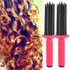 Valentine's Day Carnival Portable Hair 17 Comb Teeth Professional Hair Curling Roll Comb 2pcs Round Hair Brush Hairstyling Tools for Home Hair Salon