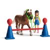 Schleich Farm World Pony Agility Training Set with Horse, Trainer, and Accessories Playset - 41-Piece Pony, Trainer, and Accessories Toy Set, Gift for Boys, Girls, and Toddlers Ages 3+