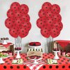 2 Pcs Ladybug Tablecloth Red Black Polka Dots Plastic Table Covers 87 x 51 Inches Ladybug Themed Party Decorations for Ladybug Theme Party Supplies