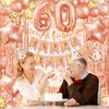 ZERODECO Rose Gold Birthday Party Decorations 60th, Happy Birthday Banner Fringe Curtain 60 Garland Heart Star Foil Confetti Balloons for Women Girls Queen Princess Birthday Party