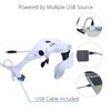 YOCTOSUN LED Head Magnifier, Rechargeable Hands Free Headband Magnifying Glasses with 2 Led, Professional Jeweler's Loupe Light Bracket and Headband are Interchangeable