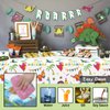 Domgoge Dinosaur Plastic Table Cloth for Parties Disposable Dino Happy Birthday Tablecloth Waterproof Table Cover 54 x 108Inch Birthday Party Decoration Supply for Kids Boys Girls, 1Pc