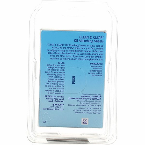 CLEAN & CLEAR Oil Absorbing Sheets 50 Each (Pack of 3)