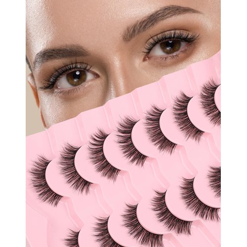 pestañas postizas naturales, Lash natural wispy eyelashes, Frihappy false eyelashes, Wispy Strips, Faux Mink Lashes, black band lashes, 7 pairs, Frihappy 2024 lashes #Polaris